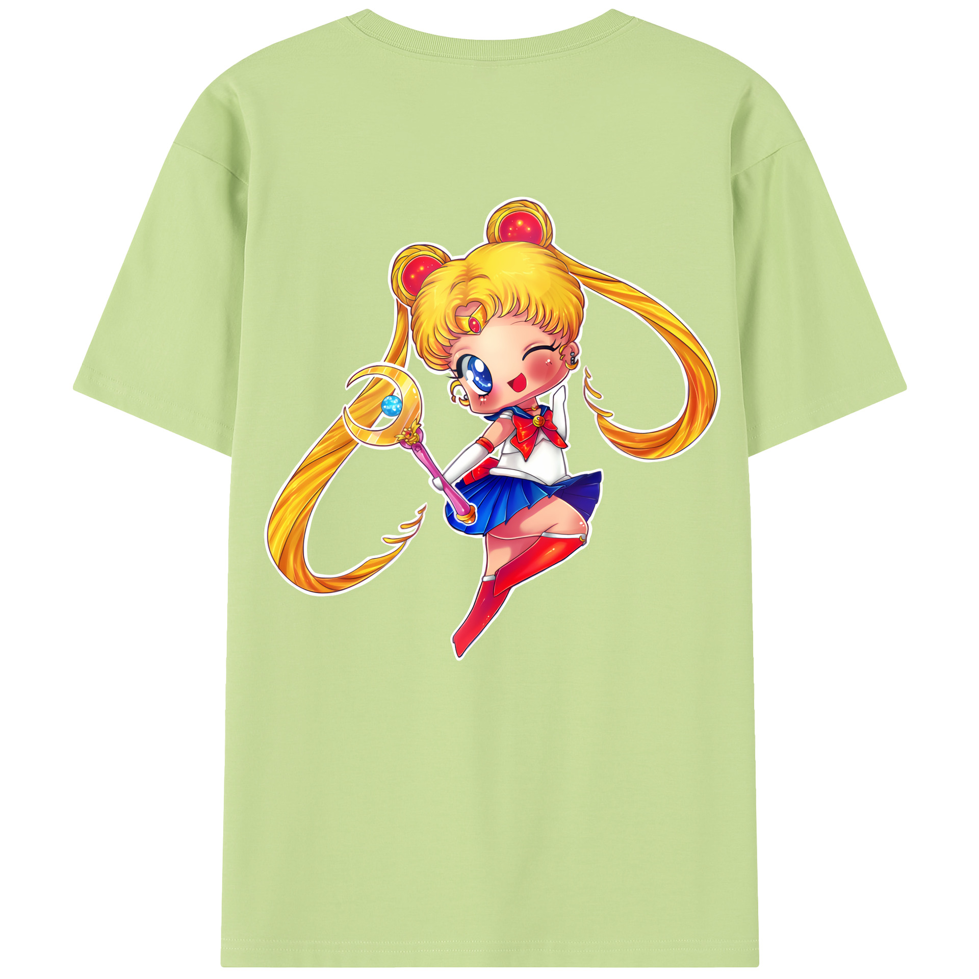 （画像用） 美少女戦士セーラームーン 月野 うさぎ つきの うさぎ Sailor Moon Tsukino Usagi 綿100％半袖Tシャツ（背面プリント）